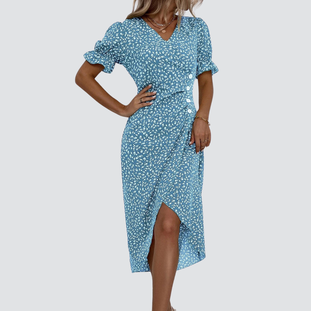 VESTIDO MÍDI TRANSPASSADO