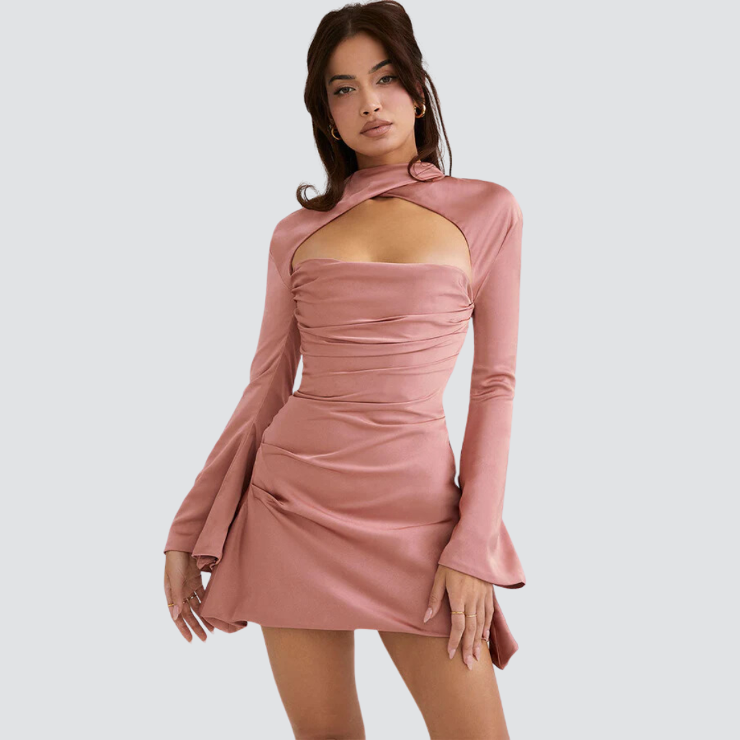 Vestido de Cetim Sedoso - Rosa