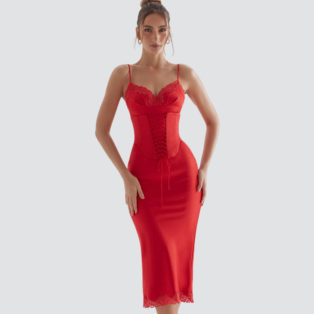Vestido Midi Dress Rosetta - Vermelho