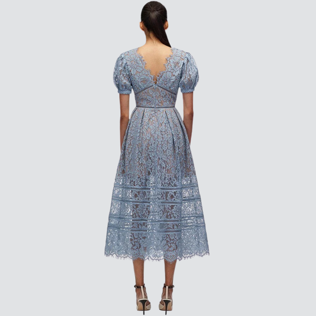 Vestido de Renda Francesa - Azul Céu